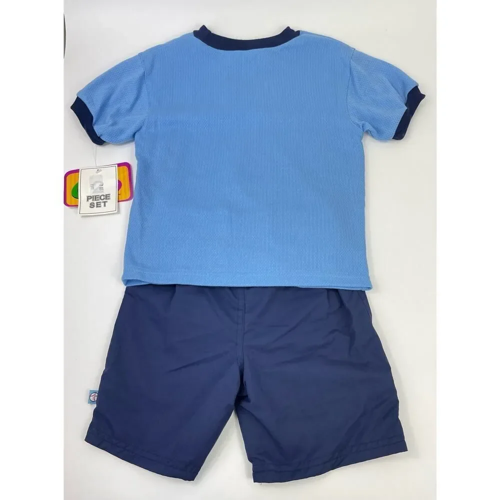 NWT 2002 Vintage Barney Kids Shirt and Shorts Set 4T Boy‎